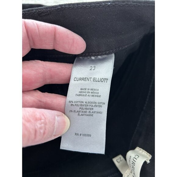 Current Elliott $168 The Soulmate Black High Rise Straight Jeans Women’s Size 23 - Picture 5 of 9